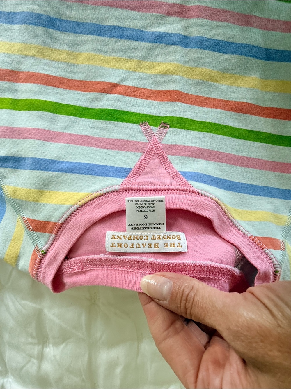 The Beaufort Bonnet Company Pink Trim Multicolor Stripe Sweater - Picture 2 of 3
